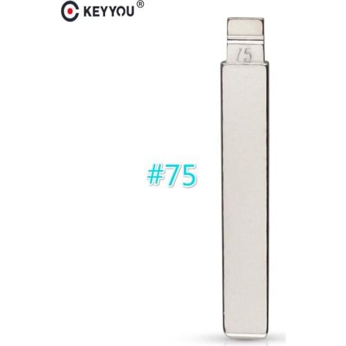 KEYYOU 10 pcs/lot Metal Blank Uncut Flip KD Remote Key Blade Type #75 for Geely Panda Key Blade NO. 75