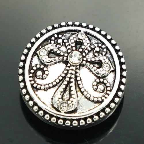 Fashion beauty Round Cross pattern 18MM metal snap buttons fit DIY 18mm snap jewelry wholesale KZ3257
