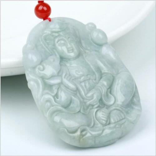 Hot Selling Natural Men Women Hand-Carved Fine Jewelry Jadeite Pendant Necklace Gifts Unisex