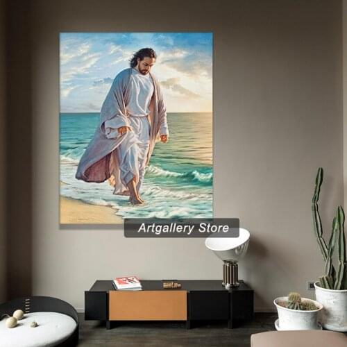 Be Still My Soul by Mark Missman Jesus Beach Christian Religion Print Poster Modular Canvas Pictures