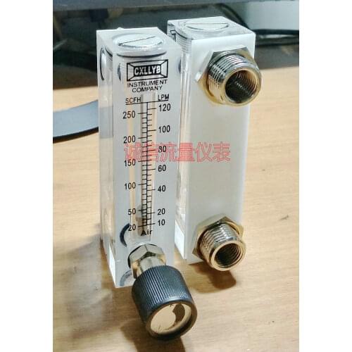 LZM-6T panel type adjustable flowmeter gas 10-120 LPM 20-250SCFH 2 minute internal thread