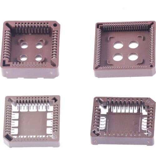 SMD IC Block 28P 32P 44P 52P 68P 84P PLCC44 PLCC28 PLCC32 PLCC52 PLCC68 PLCC84 brown seat 44 core chip SMD PLCC socket 5pcs/lot