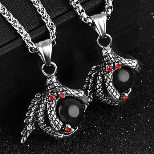 Domineering Personality Dragon Claw Mens Necklace Korean Retro Street Hip Hop Pendant Fashion Trendy Pendant Jewelry