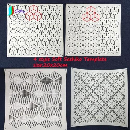 High Quality Creative 20x20cm Geometric Pattern Composite Soft Template DIY Cup Pad Lace Border Embroidery Tool Sashiko Template