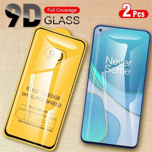 2Pcs 9D Full Glue Tempered Protective Glass Film For OnePlus 8T 5G Phone Screen Protector Glasses For One Plus 1+ 8 T 1+8T 6.55"
