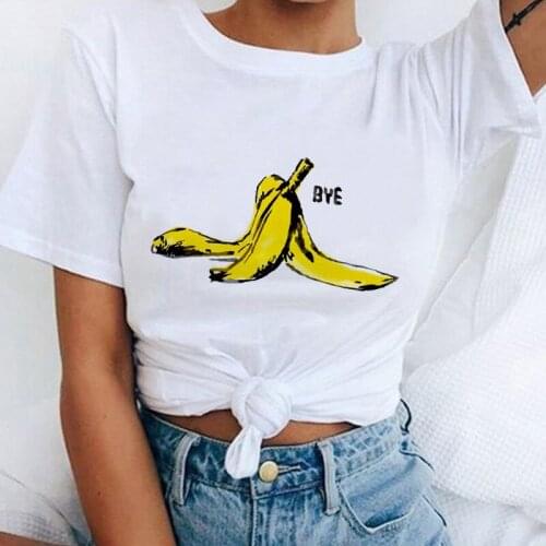 Ripe Banana Funny T-shirt Cute printing Women Spring Summer FemaleTee Short Sleeve O-neck Casual Harajuku T