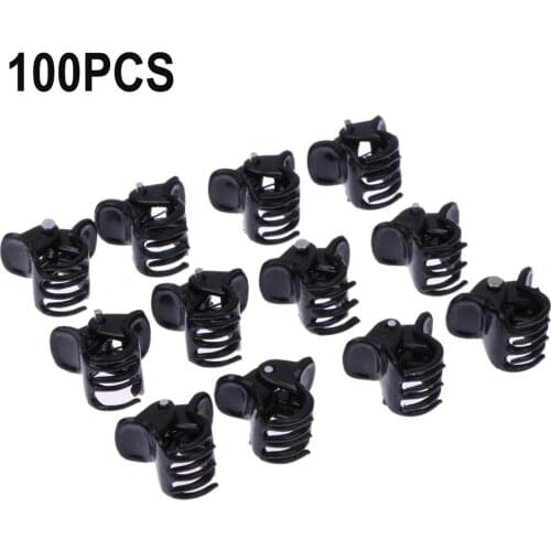 100pcs/Bag Black Hair Clips Clipper Clamp For Women Ladies Plastic 6 Claws Hairpin Hair Styling Tools Wholesale