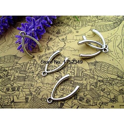 15pcs Wishbone charms-- Antique silver Lovely Bone Charm Pendant 15x24mm