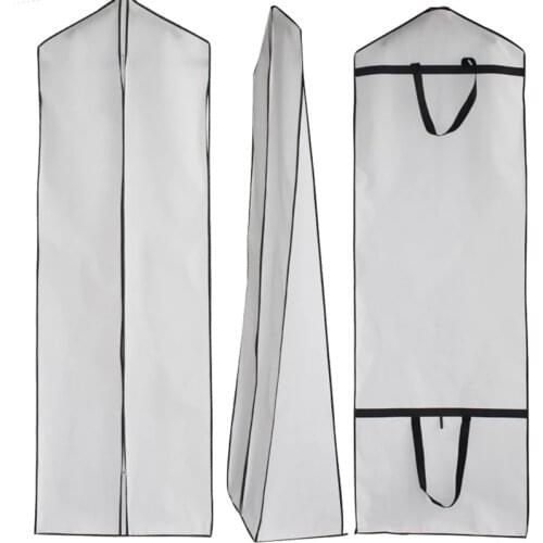 180cm Bridal Wedding Gown Dress Garment Bags Gusseted Garment Dust Cover Bag Protector Travel Storage Bag for Prom Evening Gowns