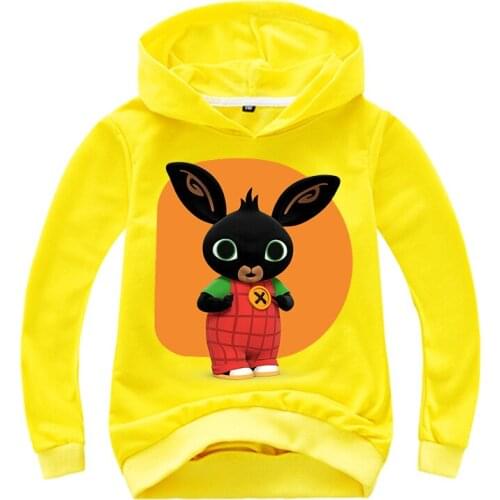 2-16 Fashion GB Bing Rabbit Clothes Baby Boys Long Sleeve Shirt Girls Sweatshirts Kids Hoodies Cute Rabbits Print Children Coat