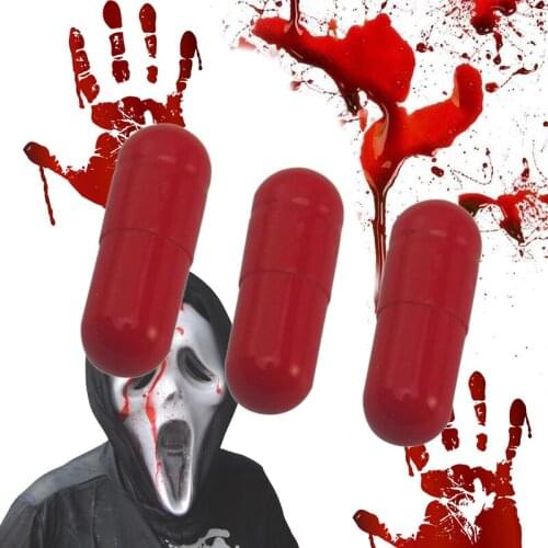 3 Pieces/box Of Horror Funny Halloween Props Gag Realistic Fake Blood Pill Capsule Funny Scary Vampire Capsule Prank Toy