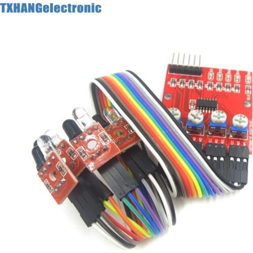 Four Way 4 Channel Infrared Detector Tracing Transmission Line Obstacle Avoidance Sensor Module for arduino robot Diy kit