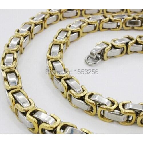 5mm 21.6'' Gold Stainless Steel Box - Chain Link Necklace Boys Mens Fashion Jewelry