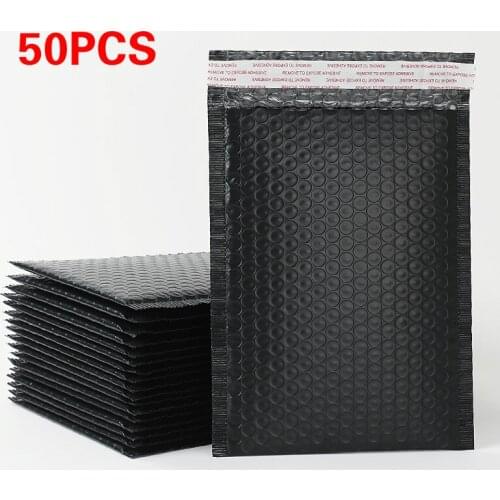 50Pcs Black Courier Bags Self-seal Adhesive Storage Bags Plastic Poly Envelope Mailer Postal Mailing Storage Organizer Bags