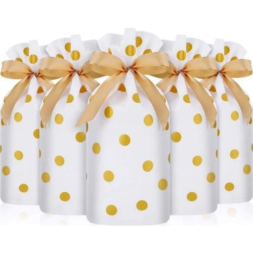 50 Packs Treat Bags with Drawstring Candy Bags, Plastic Favor Bag Drawstring Cookie Bags for Christmas Wedding Party Birthday En