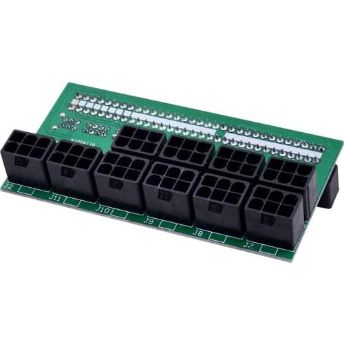CHIPAL 64Pin to 10 Port 6Pin / 9 Port 6Pin + 4Pin Power Module Breakout Board Adapter for HP 1200W 750W PSU GPU Graphics Card