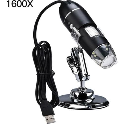 Digital USB Microscope 8 LED Adjustable Endoscope Camera Electronic Stereo Magnifier 500X 1600X 1000X with Bracket