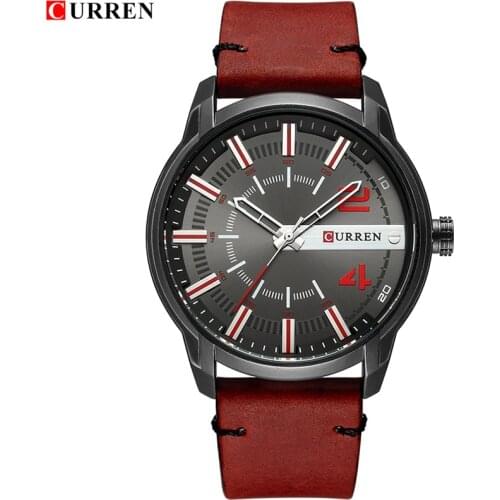 CURREN Top Brand Watch Men Luxury Fashion Quartz Wrist Watches Male Sports Leather Waterproof Analog Clock Relogio Masculino