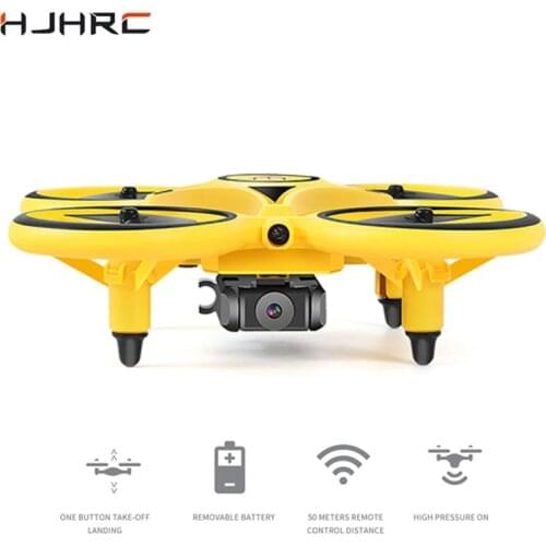 HJHRC 2.4G Mini Watch RC Drone With 720P Camera HD Wifi Fpv Gesture Sensing Quadcopter Model Professional dron Toys for boys