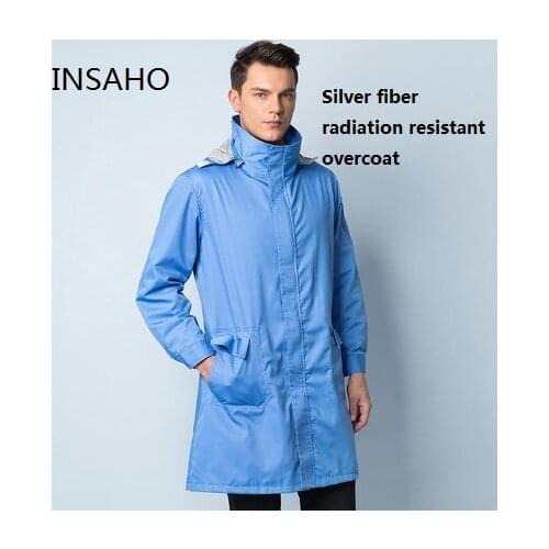 Genuine INSAHO EMF shielding efficiency 55DB.double fabric,Silver fiber radiation proof coat, machine room overcoat,SHD026