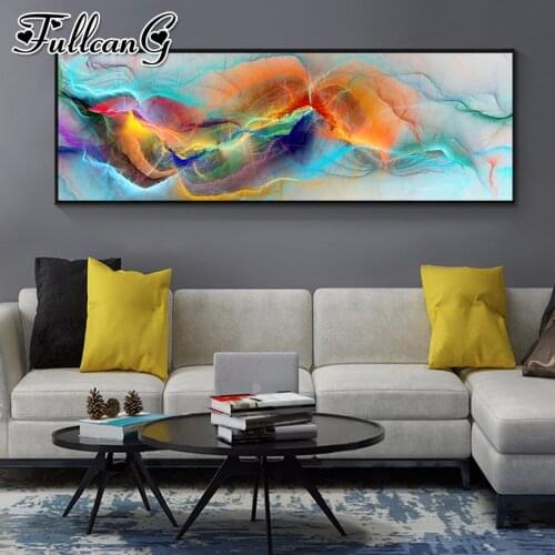 FULLCANG Abstract colorful lines landscape diy 5d full square round drill diamond embroidery sale large mosaic painting FC3656