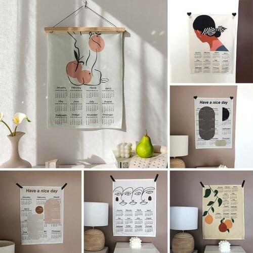 INS Wall Hanging Tapestry Simplicity 2022 Calendar Background Cloth Room Decor Aesthetic Dormitory Bedroom Wall Decoration