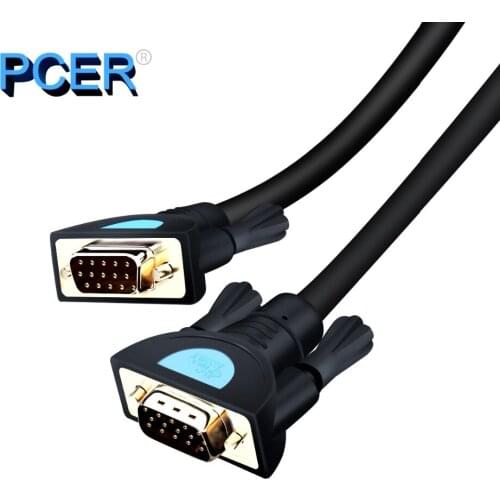 PCER VGA Cable 3+9 foil Shielding VGA To VGA Cable For HDTV PC Laptop TV Box Projector Monitor cable vga cord 1920*1080P