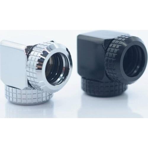 Computer water cooled black silver 14MM hard tube right angle fast screw three seal 90 degree elbow BYGKN-D90