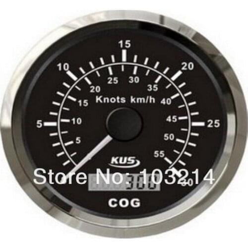 KUS High quality 85mm GPS speedometer 30 knots with mating antenna with backlight