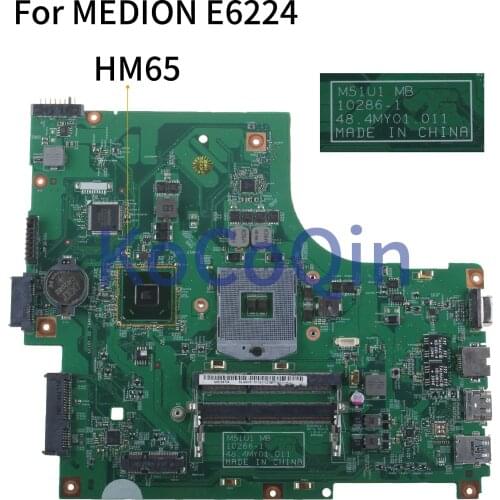 KoCoQin Laptop motherboard For MEDION E6224 Mainboard M51U1 MB 10286-1 48.4MY01.011 HM65