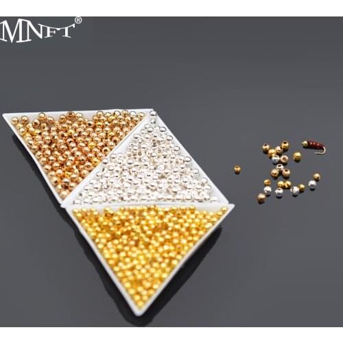 MNFT 200PCS Golden Beads for Fly Tying Plastic Bead Head / Eyes Freshwater Fishing Lures Accessory