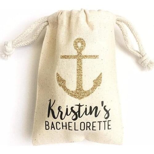 Custom any language text anchor Beach bachelorette party favors - Nautical party favor bag -wedding Hangovers Survival kit
