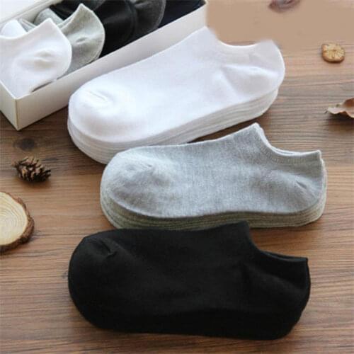 10 Pairs/Lot Men Cotton Socks Summer Simple Solid Color Casual Breathable Sweat Boat Socks High Quality Short Thin Socks