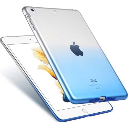 New Arrival Gradient Soft Clear Silicon Back Cover Case for iPad Air2 Transparent Slim Back Case TPU Cover for iPad6 iPad Air2