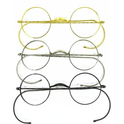 Small Size 40 42 44mm Vintage Round Metal Full Rim Reading Glasses 25 50 75 100 125 150 175 200 225 250 275 300 325 350 375 400