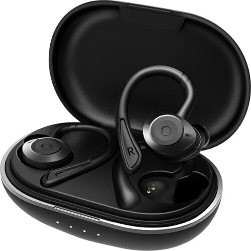 Portable private label waterproof long battery cover case audionic buds live wireless earhook BT sport earbuds