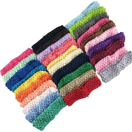 30 pcs mix colors baby Headwear Head Flower Hair Accessories soft Elastic crochet headbands stretchy hair band base