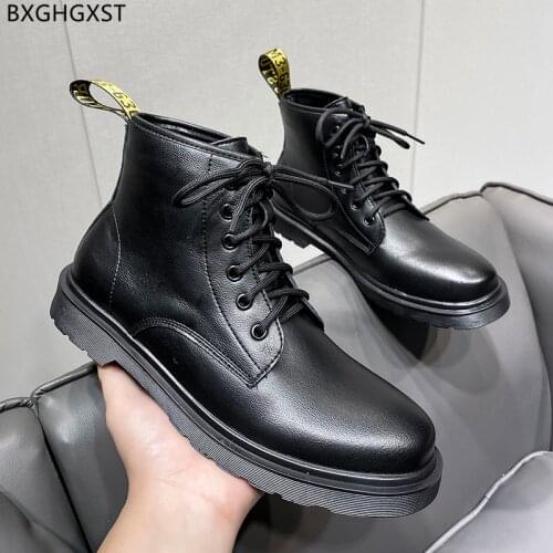 Luxury Designer Men Casual Shoes Ankle Boots Man Black Men Boots Leather Outdoor Shoes Martin Boots for Men Male Zapatos Hombre