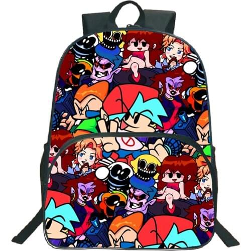 Friday Night Funkin Backpack for Kids Students Cartoon Anime School Bags Boys Girls Teens Travel Bagpacks Unisex Zipper Knapsack
