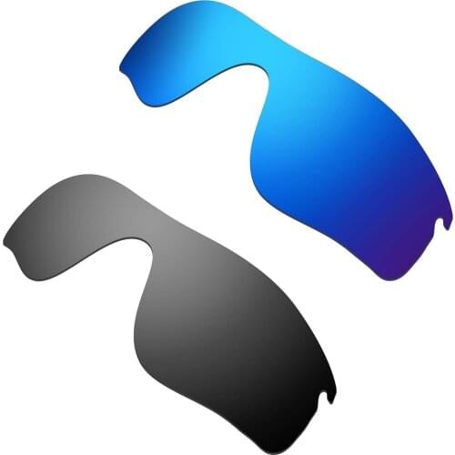HKUCO For Radarlock Path Sunglass Polarized Replacement Lenses Color-Blue & Black 2 Pairs
