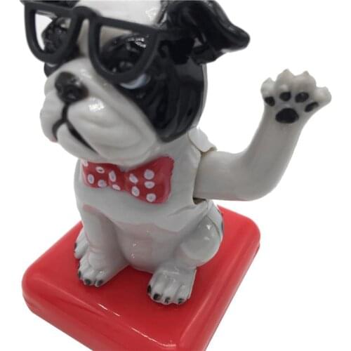 Solar Power Dancing Dog Shape Car Dashboard Interior Ornament Home Decoration