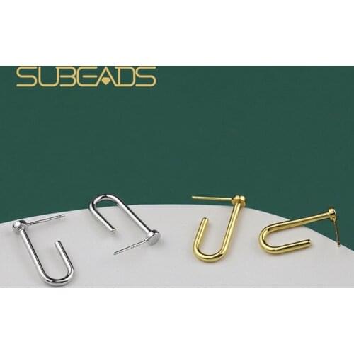 Subeads Real 925 Sterling Silver Nail Stud Earrings Unisex Women Men Piercing Nail Screw Stud Earrings Punk Jewelry Accessories