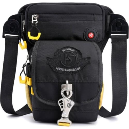 Men Nylon Drop Legs Bags Fashion Hip Waist Pack Thigh Bum Fanny Packs Multifunction Tactical Riding Male Shoulder Messenger Bag