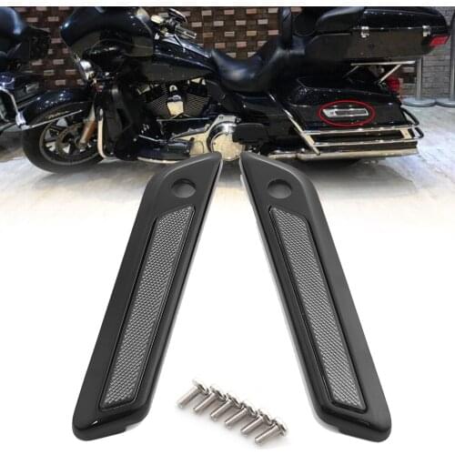 Motorcycle Saddle Bag Saddlebag Hinge Latch Covers Protection Smoke Reflectors For Harley Touring CVO Street Glide FLHT 14-20