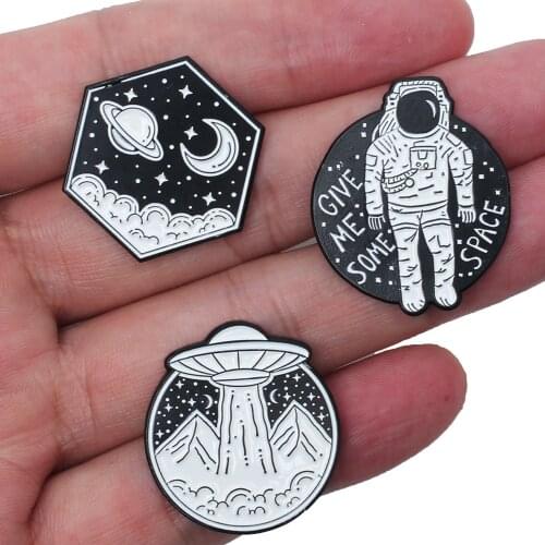 Outer Space Landscape Shoe Charms Alloy Custom Black and White Painting shoe decoration for croc jibz kidsfavor cute X-mas