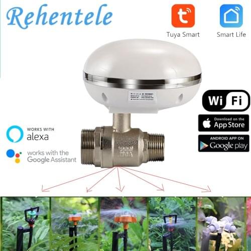 3/4 Inch Pipe Size Works with Alexa Google Home Voice Control Tuya Smart Water Gas Valve IP66 Waterproof WiFi Smart Life Valve