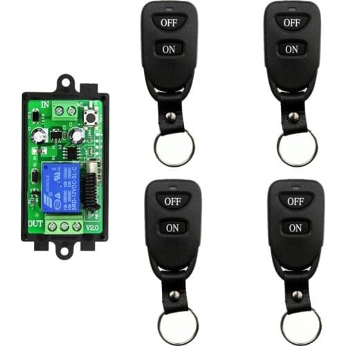 Universal Wireless Remote Control DC12V 24V 1CH Relay Radio Receiver Module Remote controller RF Switch for Gate Garage opener