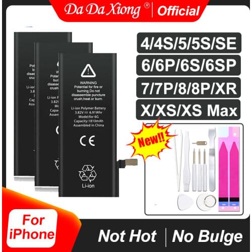 High Quality Mobile Phone Battery For iPhone 4 4S 5 5S 5C SE 6 6S 7 8 Plus X XR XS Max battery Replacement batteries
