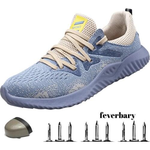 Light Meat Bottom Tendon Safety Shoes Men Deodorant Dreathable Steel Toe Cap anti-perforation Womens Soft Bottom Work Shoes