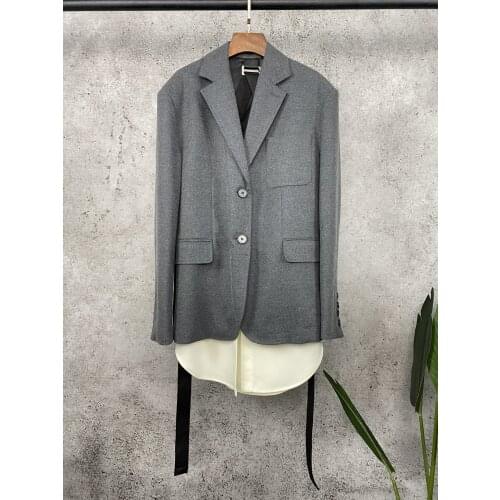 Ladies 2021 High New Quality Fashion Long Sleeve Lapel Collar Stitching Strap Suit Jacket 1223